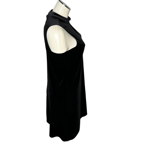 WORTHINGTON Black Velvet Velour Sleeveless Keyhole Cocktail Dress Size M - Picture 6 of 16
